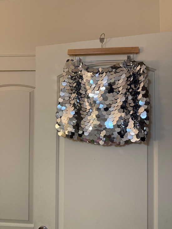 Zara Dresses & Skirts - Zara Silver Sequin Mini Skirt